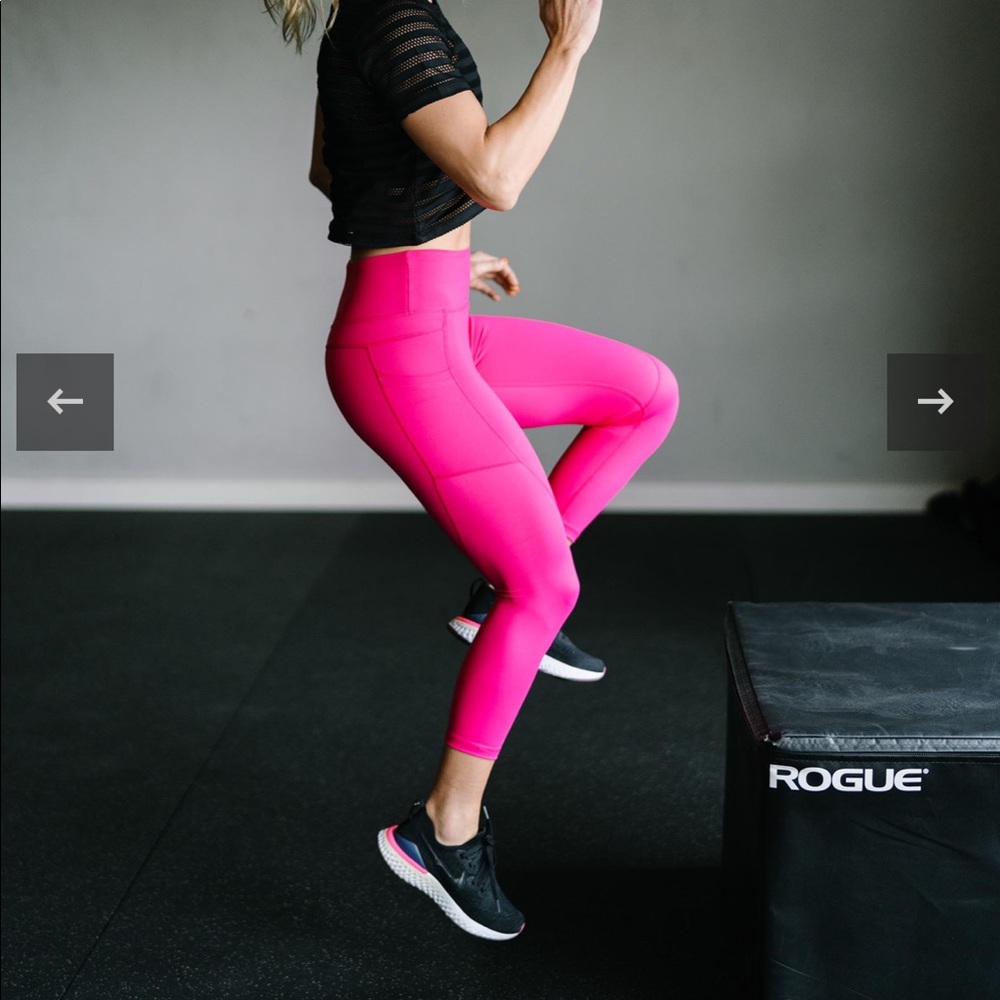 ZYIA Party Pink Pocket Light n Tight Hi-Rise Capri